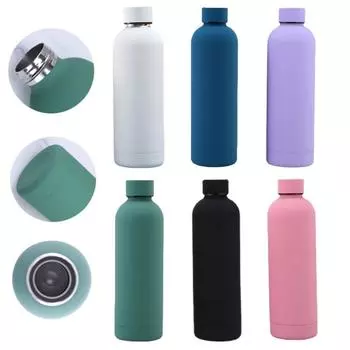 350 мл/500 мл/750 мл маленькая чашка-термос из нержавеющей стали, резиновая краска, спортивный чайник с двойными стенками, чашка для воды 350ml