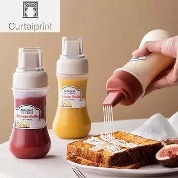 350 мл, 5 отверстий, бутылки для приправ с насадками, пластиковые бутылки для кетчупа, горчицы, горячих соусов, бутылки оливкового масла, кухонные аксессуары белый