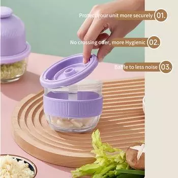 350 мл аккумуляторная портативная мясорубка, мясорубка, стеклянный процессор, машина для приготовления чесночного пюре фиолетовый