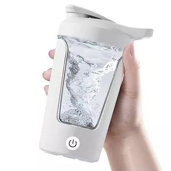 350 мл электрическая чашка для смешивания протеинового порошка, автоматический шейкер, миксер, бутылка для встряхивания, блендер для молока и кофе, чайник для спортзала на открытом воздухе белый