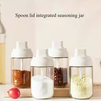 350 мл банка для специй прозрачная бутылка для масла солонка органайзер для хранения влагостойкая крышка ложка коробки для приправ кухонные принадлежности