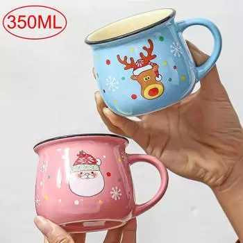 350 мл большой рождественский подарок керамическая кружка Санта олень мусс чашка керамическая кофейная чашка для офиса дома молоко кофе чай чашки рождественский подарок 350mL