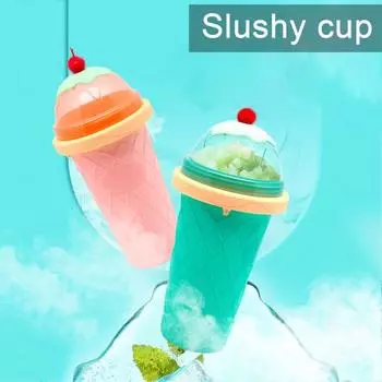 350 мл чашка для приготовления слизи с ложкой и соломинкой, домашний молочный коктейль, мороженое, смузи, охлаждающая чашка, портативная двухслойная силиконовая слякоть зелёный