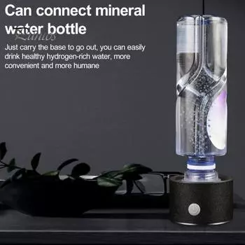 350 мл чашка для воды, прозрачная USB аккумуляторная батарея для быстрого электролиза, богатая водородом водородная бутылка для воды, ионизатор воды, водородная бутылка для воды чёрный