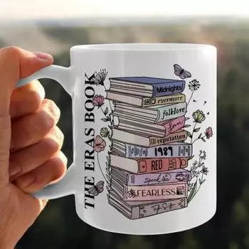 350 мл чашка для воды с прозрачным принтом, мультяшная певица, кошка, книжный узор, кофейная кружка, стильная чашка для чая для любителей певиц, подарок A