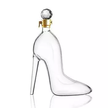 350 мл и 700 мл модели туфель на высоком каблуке графин для красного вина пустая бутылка, стеклянная бутылка загущенный графин для виски 350ML