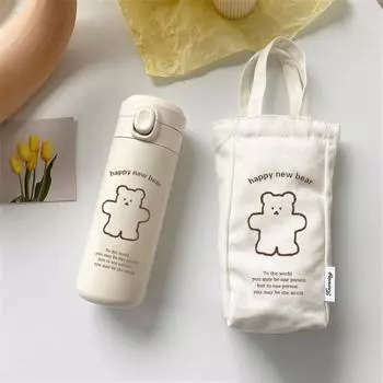 350 мл корейский Ins Girl Simple Bear термос бутылка для воды креативный уличный спорт портативный термос герметичный сувенир бутылки для воды 350ML