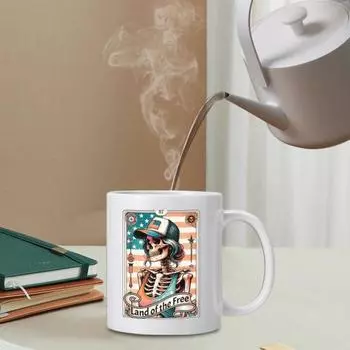 350 мл патриотические керамические кружки, емкость, винтажный американский флаг, звезды, полосы, принт, чашки для кофе, чая для домашнего офиса, школы, украшения, подарок на новоселье E