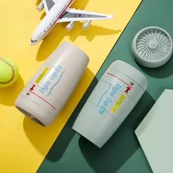 350 мл Перемешивание Кофейная чашка Форма авиационного двигателя Многоцелевая нержавеющая сталь Творческое автоматическое смешивание для путешествий 350ml зелёный