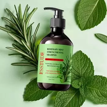350 мл Шампунь с биотином и розмарином для роста волос, глубокое очищение, уход за кожей головы, контроль жирности, укрепление корней волос