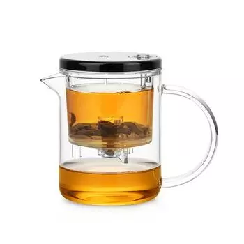 350 мл термостойкий стеклянный чайник с заварочным устройством, набор для приготовления чая, рассыпной чай, цветок, чайный сервиз, горшок для воды из боросиликатного стекла 350ml прозрачный