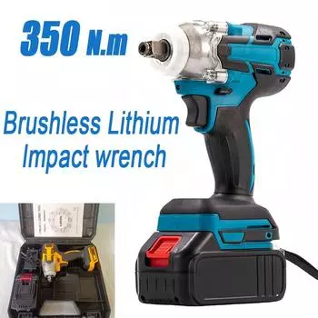 350 Н.м беспроводной электрический ударный гайковерт бесщеточный электрический гайковерт ручная дрель гнездо электроинструмент для литиевого аккумулятора авторемонт