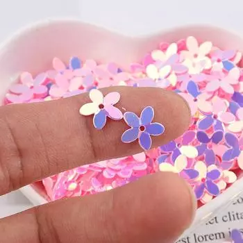 350 шт., 10 мм, пятилепестковый цветок, блестки, плоские смоляные бусины, ПВХ блестки, сделай сам, швейные материалы ручной работы 22