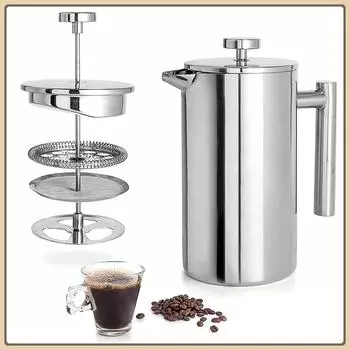 350ml/800ml/1000ml Coffee Maker Pot Stainless Steel French Press Coffee Maker Double Walled Insulated Coffee Maker Coffeeware