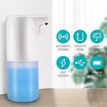 350ML Automatic Inductive Soap Dispenser Foam Washing USB Rechargeable Liquid Foam Hand Washer Infrared Sensor Soap Dispenser