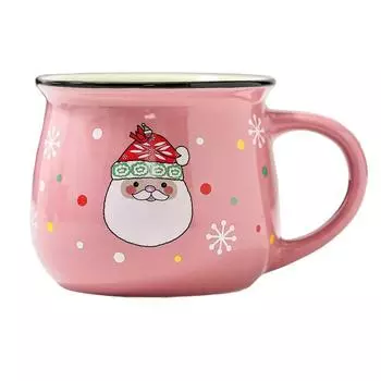 350ML Christmas Ceramic Mug Cute Santa Elk Water Glass Home Afternoon Tea Dessert Yogurt Cup Office Coffee Cup Xmas Gift Mug 350mL