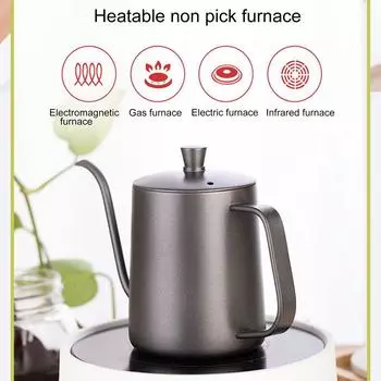 350ml Coffee Tea Pot Non-stick Food Grade Stainless Steel Gooseneck Drip Kettle Swan Neck Thin Mouth Anti-Rust Coffee Pots