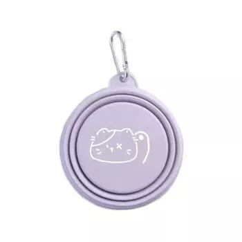 350ml Dog Bowl Silicone Pet Supplies Multipurpose Feeder Dish Bowl Travel фиолетовый
