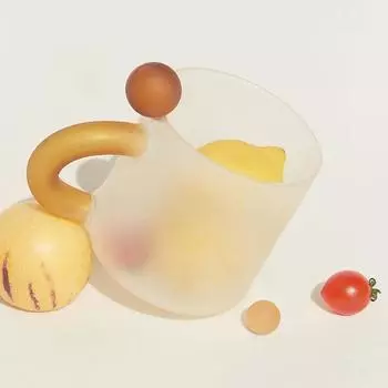 350ML Transparent Frosting Glass Cup with Handle Milk Coffee Juice Water Cup Breakfast Dessert Cup Yogurt Cafe Mug Drinkware 350ml