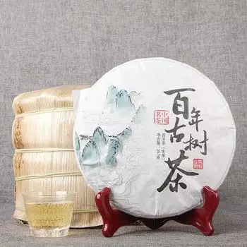 357 г 2017 Древнее дерево Пуэр Чайная столешница Китайский Пуэр Зеленый чай Торт Чистая ручная работа 357g