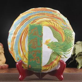 357 г чая пуэр Ча Чайная лепешка Yiwu Phoenix Nest Древнее дерево пуэр зеленый чай