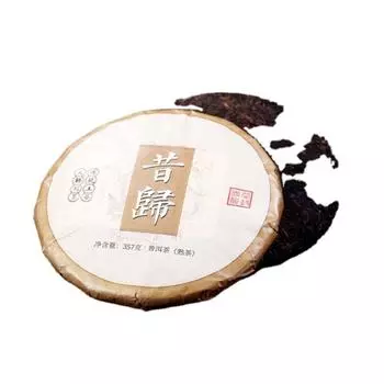 357 г Древний весенний чай Yiku Xigui с крупными листьями и семенами, выдержанный пуэр, спелый тортовый чай