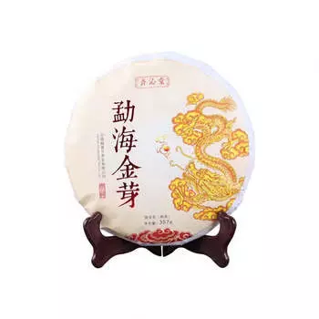 357г Спелый чай Пуэр Мэнхай Золотые бутоны Готовый чайный торт Пуэр Юньнаньский чай Пуэр
