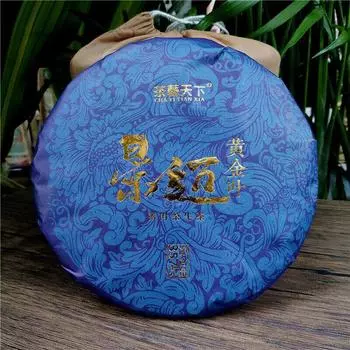357г Сырой чайный пирог Цзинмай с золотыми листьями 2022 Юньнаньский чай Пуэр 357G