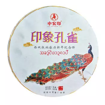 357г сырой чайный торт пуэр Юньнаньский пуэр сырой чай Павлин впечатление чайный торт пуэр