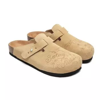 3581 Иллюстрация Мужские Универсальные Уличные Ленивые Тапочки на Одну Педаль Ретро Кожаная Модная Обувь 39-size