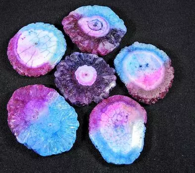 358Cts. Окрашенный солнечный друзовый агат, плоский драгоценный камень, кабошон, лот 6 шт. GN-04