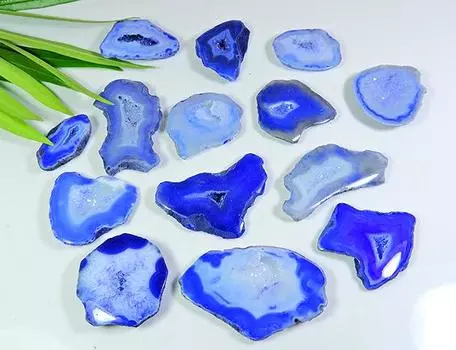 359Cts. Срезы ДРУЗЬЯ АГАТ ФАНТАСТИЧЕСКИЕ ДРАГОЦЕННЫЕ КАМНИ РОССЫПЬЮ ЛОТ 14 ШТ 24-43 ММ RQ-170