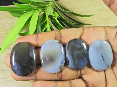 35-35 мм натуральный Ботсванский агат 4 шт овальный кабошон драгоценный камень россыпью лот 234 карата. РК-2165