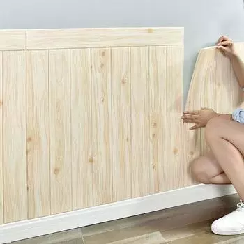 35*35 см 10 шт. 3D наклейка на стену с рисунком под дерево самоклеящаяся водонепроницаемая гостиная кухня фон украшение на стену 10Pcs-35x35cm белый