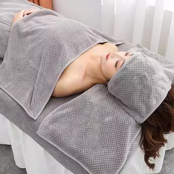 35*35 см 40*80 см утолщенное коралловое бархатное полотенце для красоты и спа-массажа лица с дырочкой для кровати, банданы, массажного стола, настила, косметическое полотенце S синий