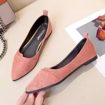 35-40 Кожаные Туфли Цветные Туфли Балетки Слипоны Женские Плоские Туфли 2024 Модные Женские Туфли С Острым Носом Плоские Туфли 35 бежевый