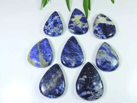 35-40 мм натуральный содалит грушевидный кабошон драгоценный камень россыпью 8 шт. лот 422 карата. РК-3084