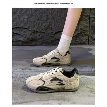 35-40 Женская обувь Ниша Дизайн Баланс Обувь Технология Универсальная Сращивание Женская обувь Мода Классика Повседневный Женский Zapatos 35 хаки