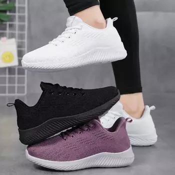 35-41 Весенне-осенняя женская сверхлегкая уличная спортивная обувь большого размера с дышащей сеткой 35 белый