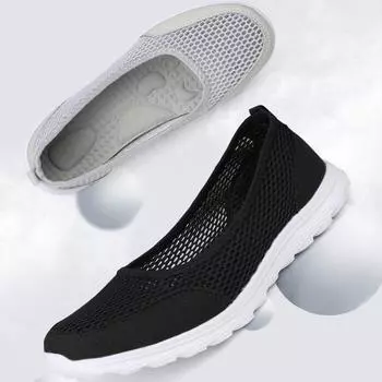 35-42 Женские туфли на плоской подошве, повседневные туфли-лодочки, лоферы для мамы и медсестры 35 чёрный