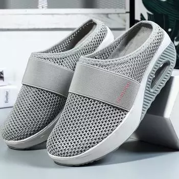 35-43 Женские дышащие полутапочки большого размера Сверхлегкие домашние и уличные тапочки для дома 36 красный