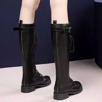 35-43Code Joker Martin Ботинки на среднем каблуке в британском стиле Короткие ботинки средней длины Locomotive Knight Boots41Женские оверсайз 35 чёрный