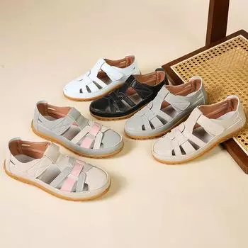 35-44 Летние женские сандалии большого размера Дышащие сандалии с закрытым носком Повседневная обувь Спортивные сандалии 35 бежевый