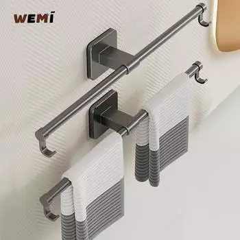 35/45/55 см вешалка для полотенец, вешалка для полотенец, держатель для банных полотенец, настенная подвесная штанга для полотенец, алюминиевая полка для ванной комнаты, кухонная полка для хранения