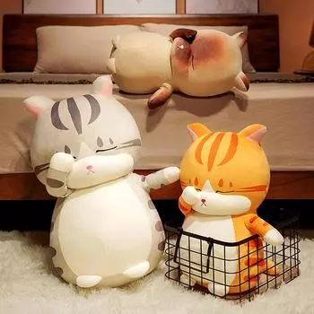 35/45/65 см плюшевые игрушки Naughty Cat, мягкие мягкие чехлы, глаза кошки, подушка, милые куклы для маленьких девочек, сопровождающие объятия, подарки на день рождения 35cm