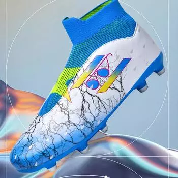 35-45 футбольные бутсы унисекс, студенческие футбольные бутсы большого размера, пластиковые бутсы с длинными ногтями AG, тренировочные футбольные бутсы с искусственным газоном 35 зелёный