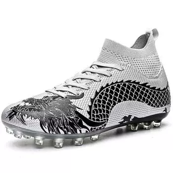 35-45 Китайские футбольные бутсы Element Dragon, мужские футбольные бутсы большого размера, мужские/детские, высокие, короткие, нескользящие, для улицы 35 красный