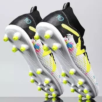 35-45 мужские высокие футбольные бутсы большого размера с длинными ногтями, противоскользящие, TPR, искусственный капитан, уличные молодежные детские футбольные бутсы 35 белый