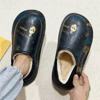 35-45 Пара Плюс Мягкие Теплые Хлопковые Туфли Ленивые Туфли Повседневные и Модные Хлопковые Туфли Полумягкие Хлопковые Туфли с Носками 35 чёрный