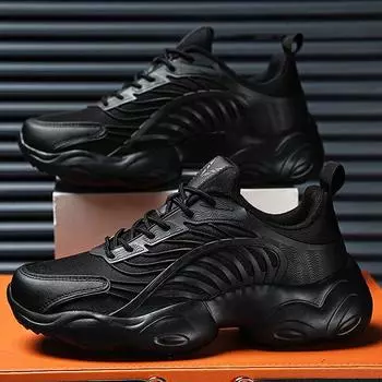 35–45 парная противоскользящая и износостойкая модная обувь для папы, спортивная обувь на открытом воздухе, повседневная обувь 35 чёрный